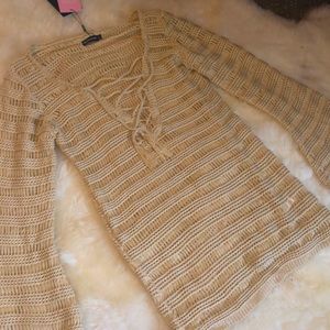 Cream/tanish beach crochet coverup